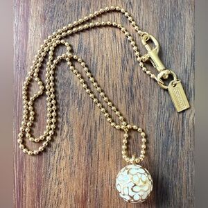 Coach Gold and Cream Pendant Necklace